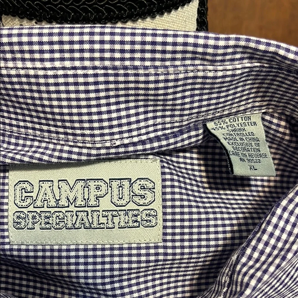 Campus Checkered Button Down Shirt - Black and White - Picture 2 of 3
